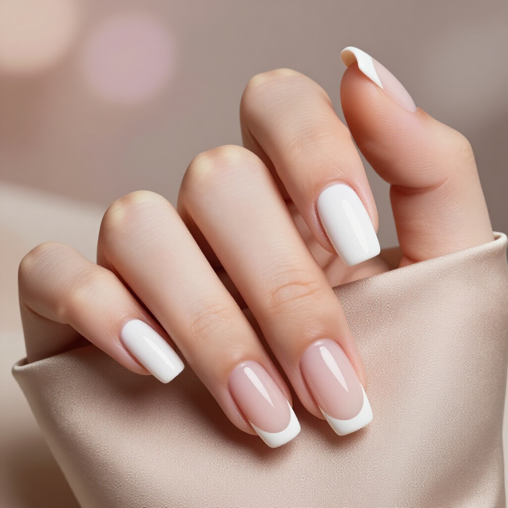 Softly Rounded Short White French Tip Nails for Everyday Grace - white short french tip nails Softly Rounded Short White French Tip Nails for Everyday Grace - white short french tip nails
