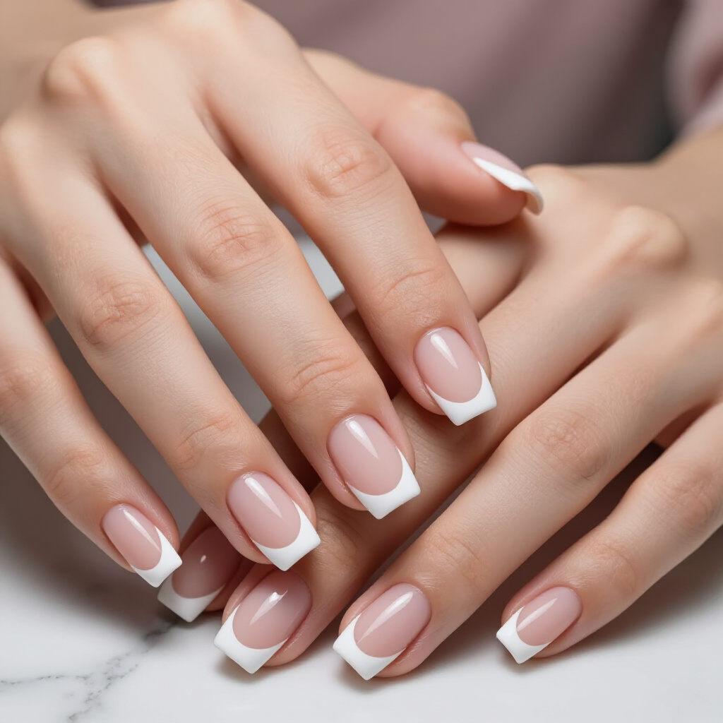 Natural Nail Base with Sheer White French Tip Nails Elegance - white short french tip nails Natural Nail Base with Sheer White French Tip Nails Elegance - white short french tip nails