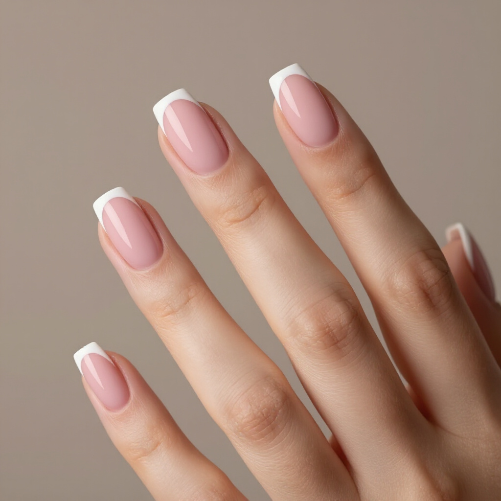 Subtle Glitter Accent Short White French Tip Nails for a Touch of Sparkle - white short french tip nails Subtle Glitter Accent Short White French Tip Nails for a Touch of Sparkle - white short french tip nails