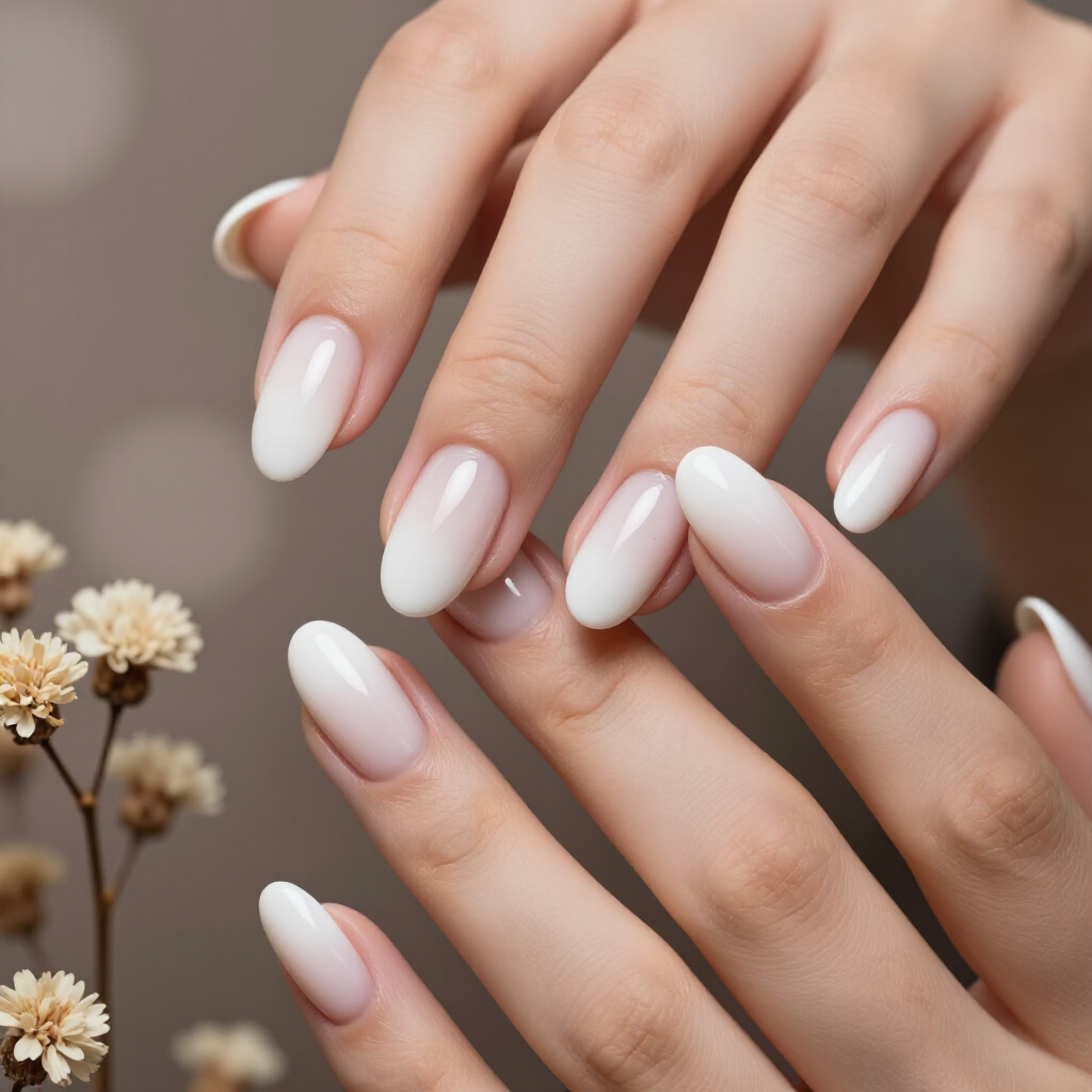 Chunky White Short French Tip Nails On Square Shape - white short french tip nails