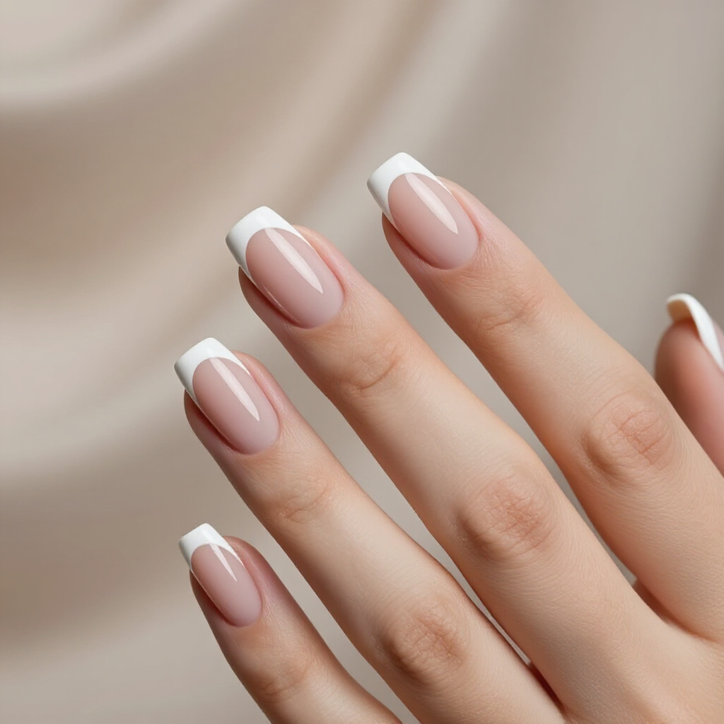 Milky White Short French Tip Nails For A Subtle Look - white short french tip nails