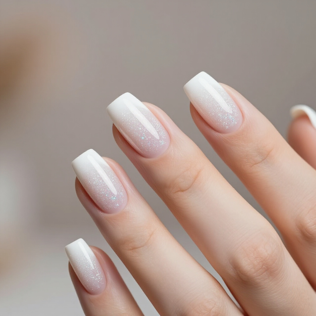 Micro French Tips In White On Short Natural Nails - white short french tip nails