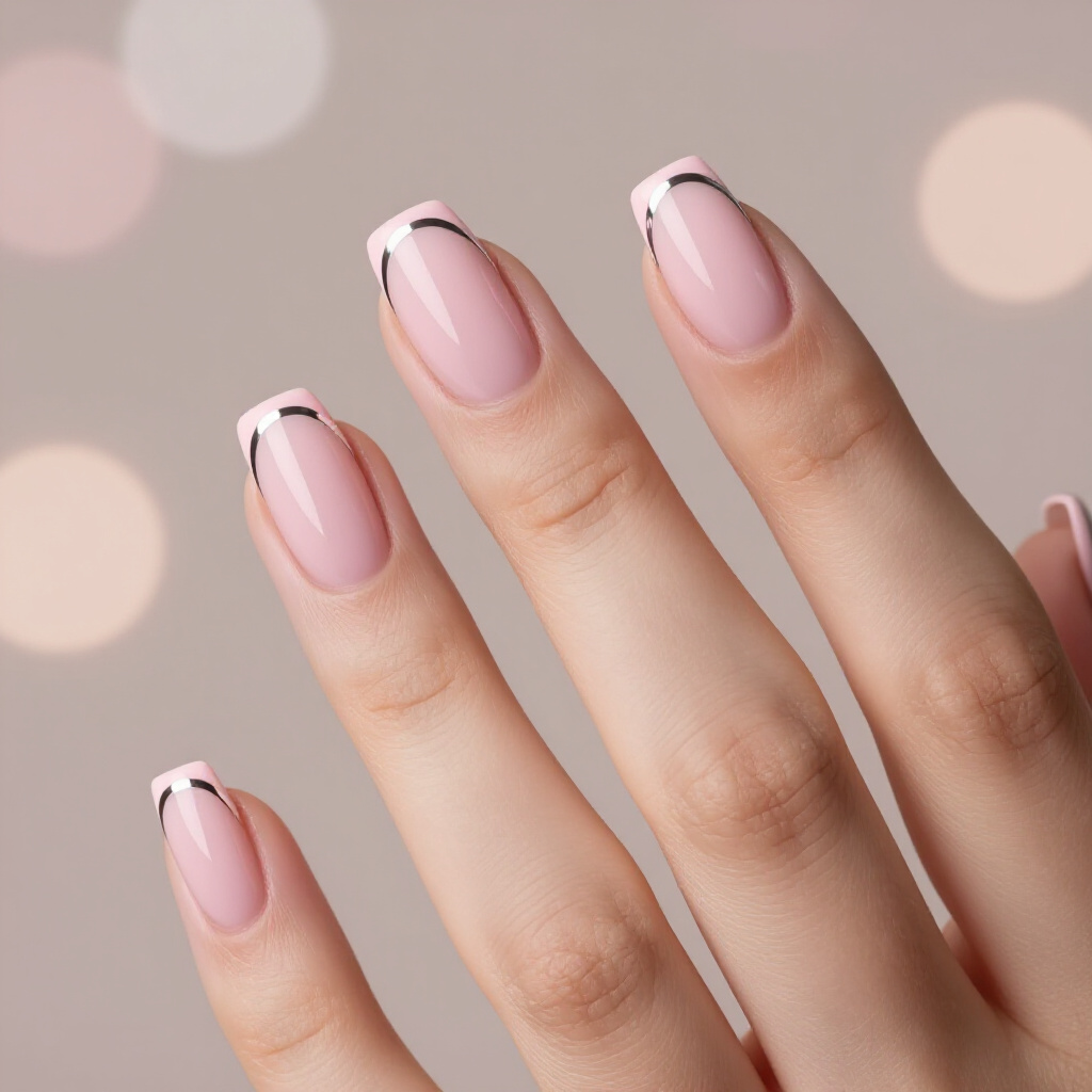 Bubblegum Pink with a Classic White Tip - pink short classy french tip nails