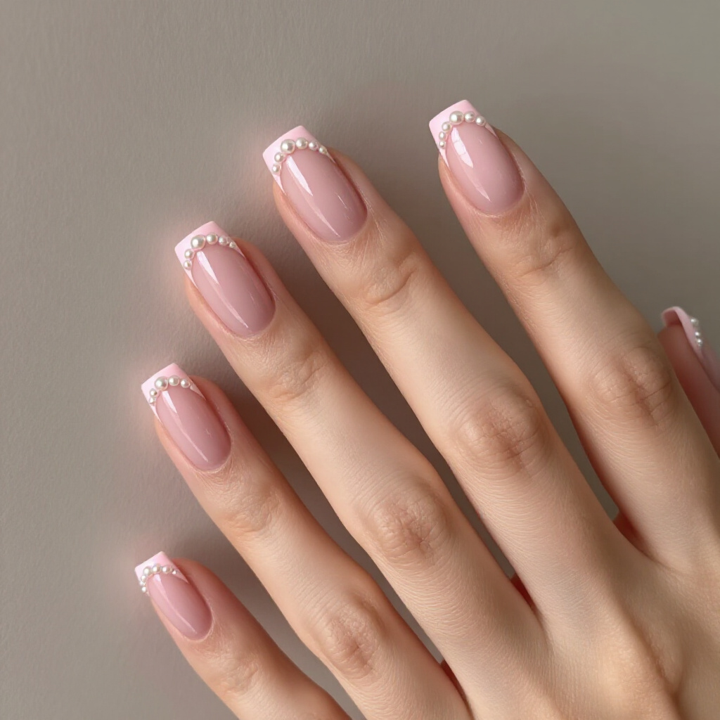 Fuchsia Pink with a Negative Space Tip - pink short classy french tip nails