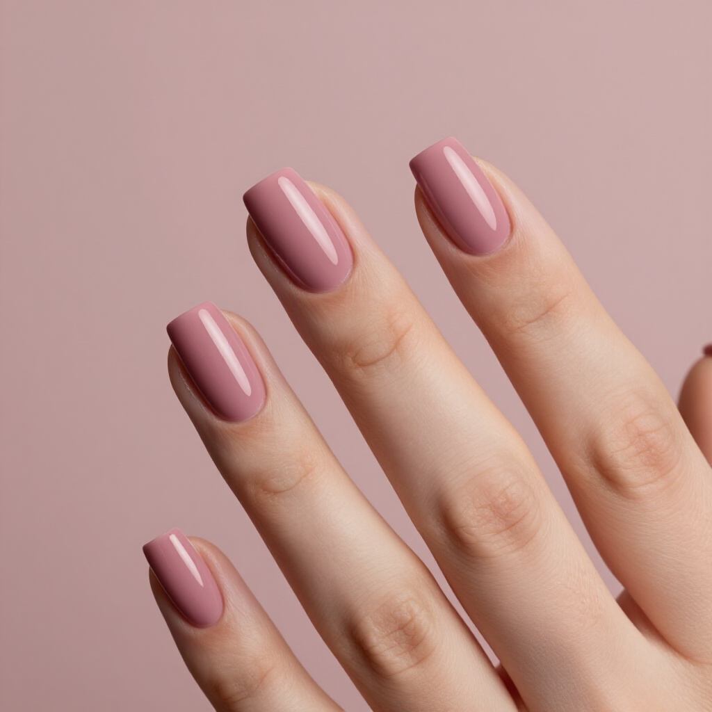 Soft Pink with a Micro French Tip - pink short classy french tip nails