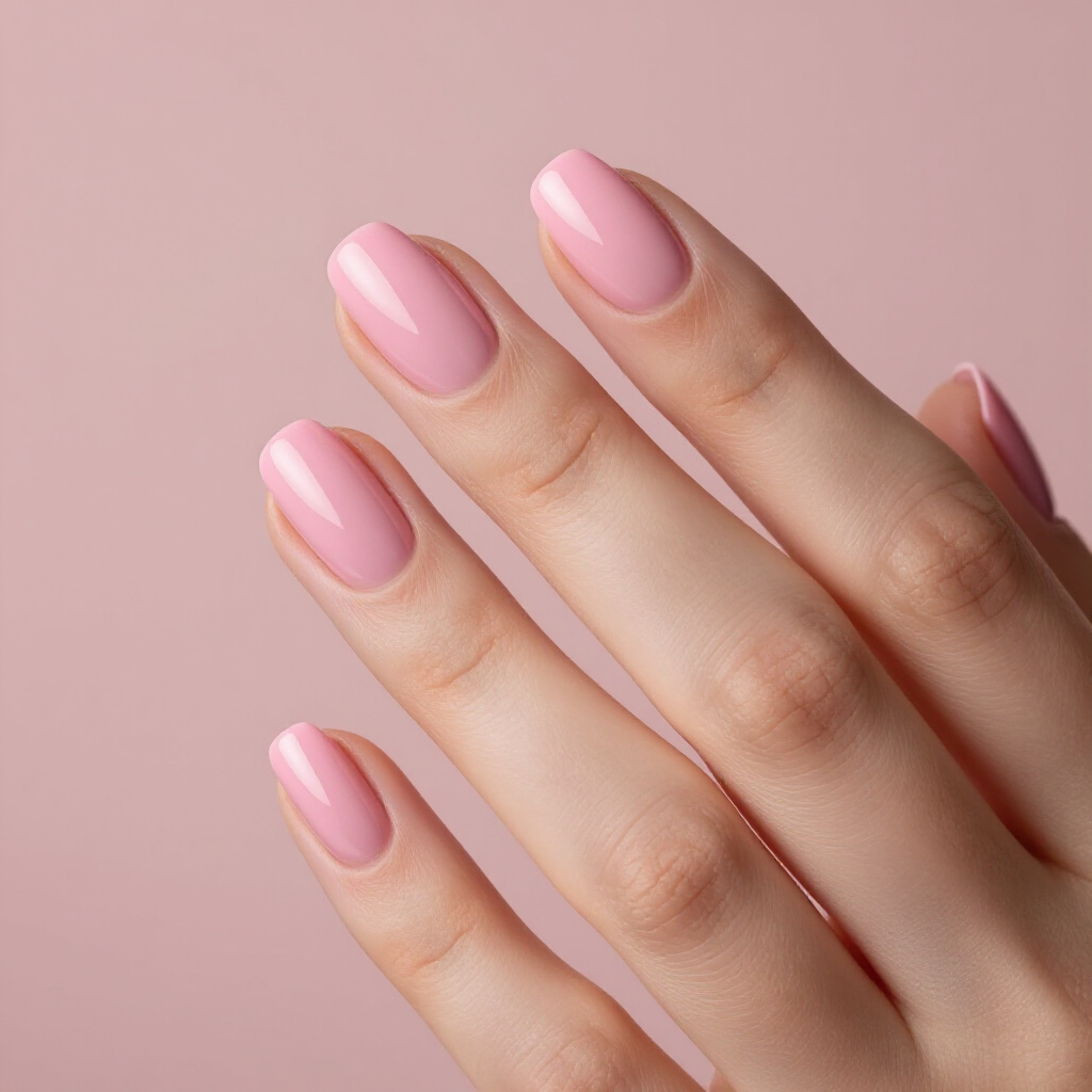 Sheer Pink with a Gradient French Tip for a Soft Blend - pink short simple french tip nails