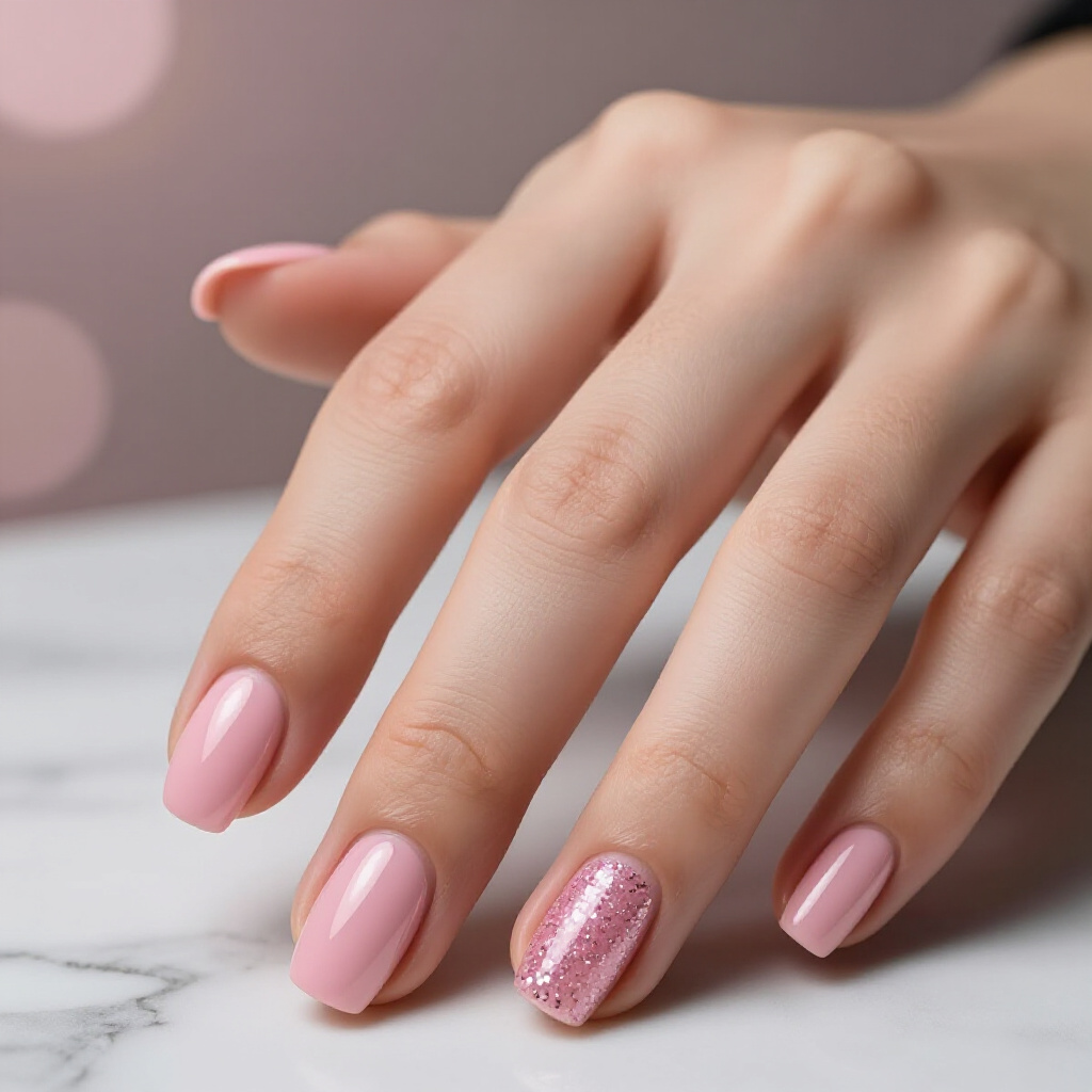 Fuchsia Pink with a Minimalist White Dot on the Cuticle - pink short simple french tip nails