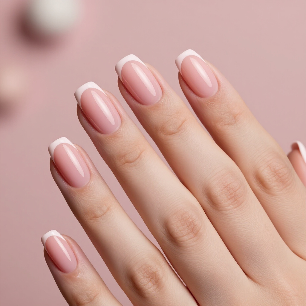 Dusty Rose Short Simple French Tip Nails with a Velvety Matte Topcoat - pink short simple french tip nails