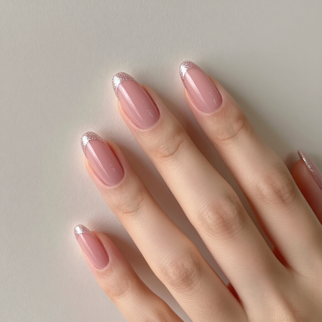 Sheer Pink Short Simple French Tip Nails with a Milky White Tip - pink short simple french tip nails