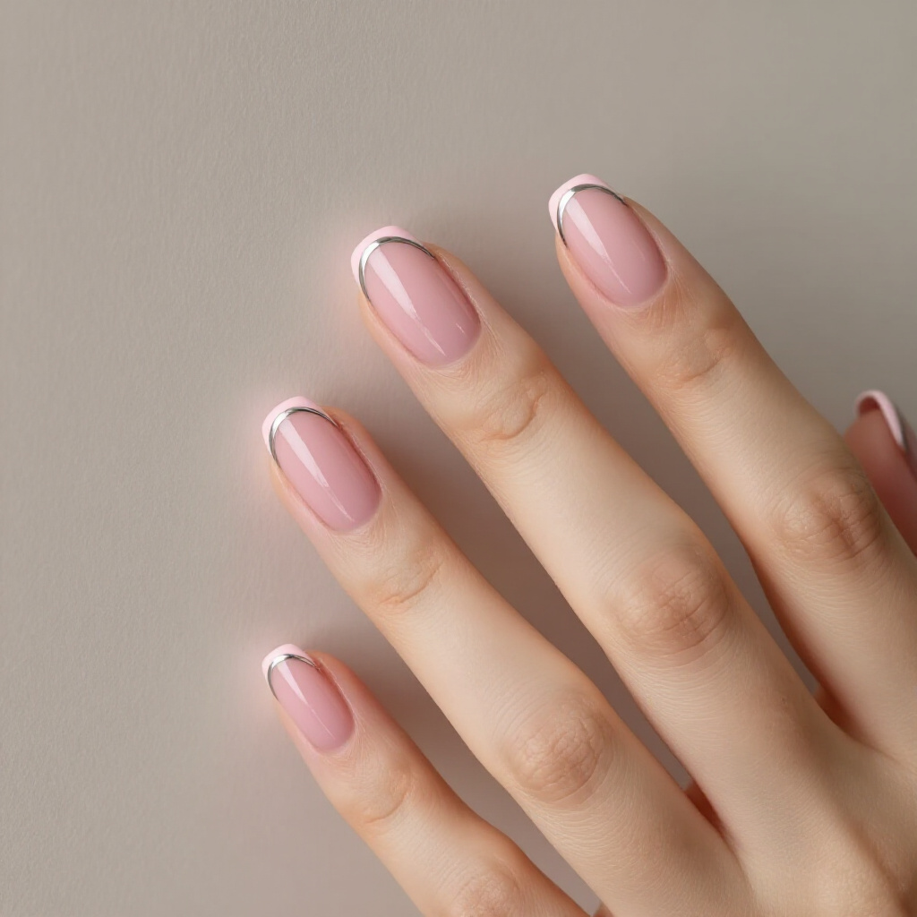 Fuchsia Pink French Tips with a high-shine finish - pink short cute french tip nails