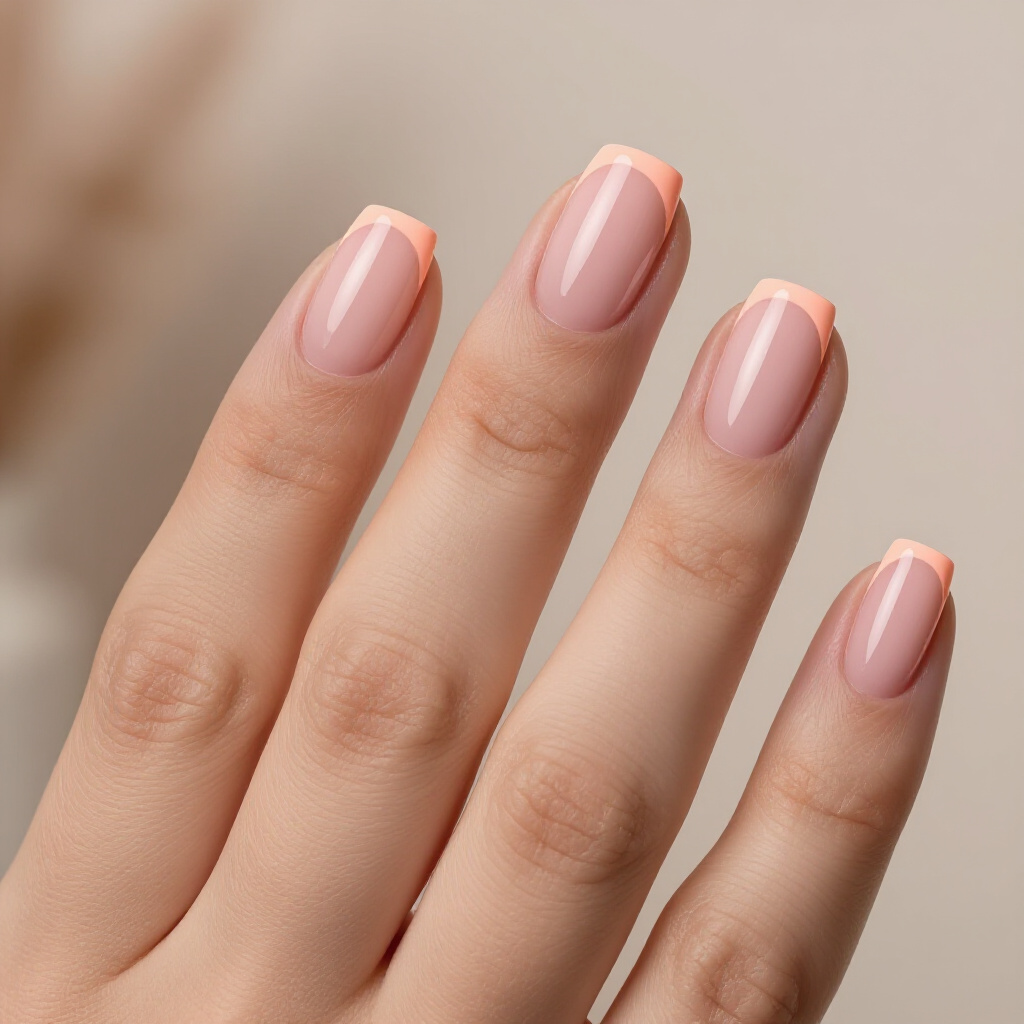 Bright Pink and White Striped French Tips - pink short cute french tip nails