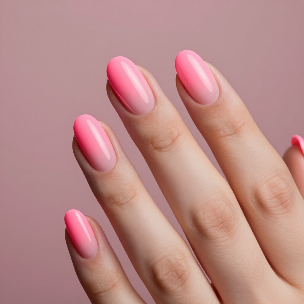 Dusty Rose French Tips with a 'barely there' white line - pink short cute french tip nails