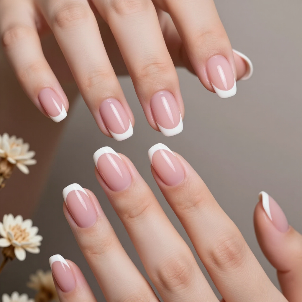 Watermelon Pink French Tips with a glossy, saturated finish - pink short cute french tip nails