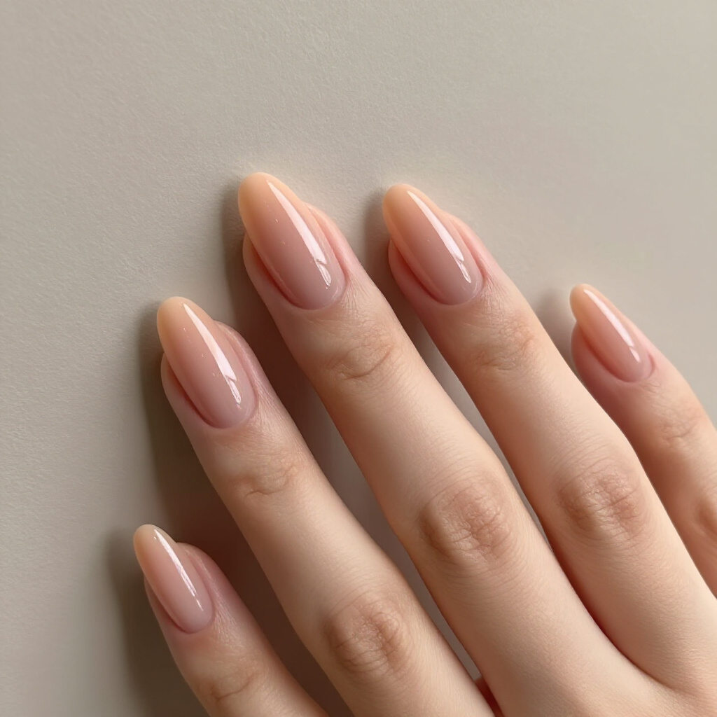 Ballet Slipper Pink Nude with a Glitter French Tip Fade - nude almond french tip nails