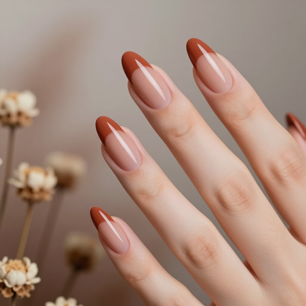 Milky White Nude with Subtle Hand-Painted Floral Accents - nude almond french tip nails