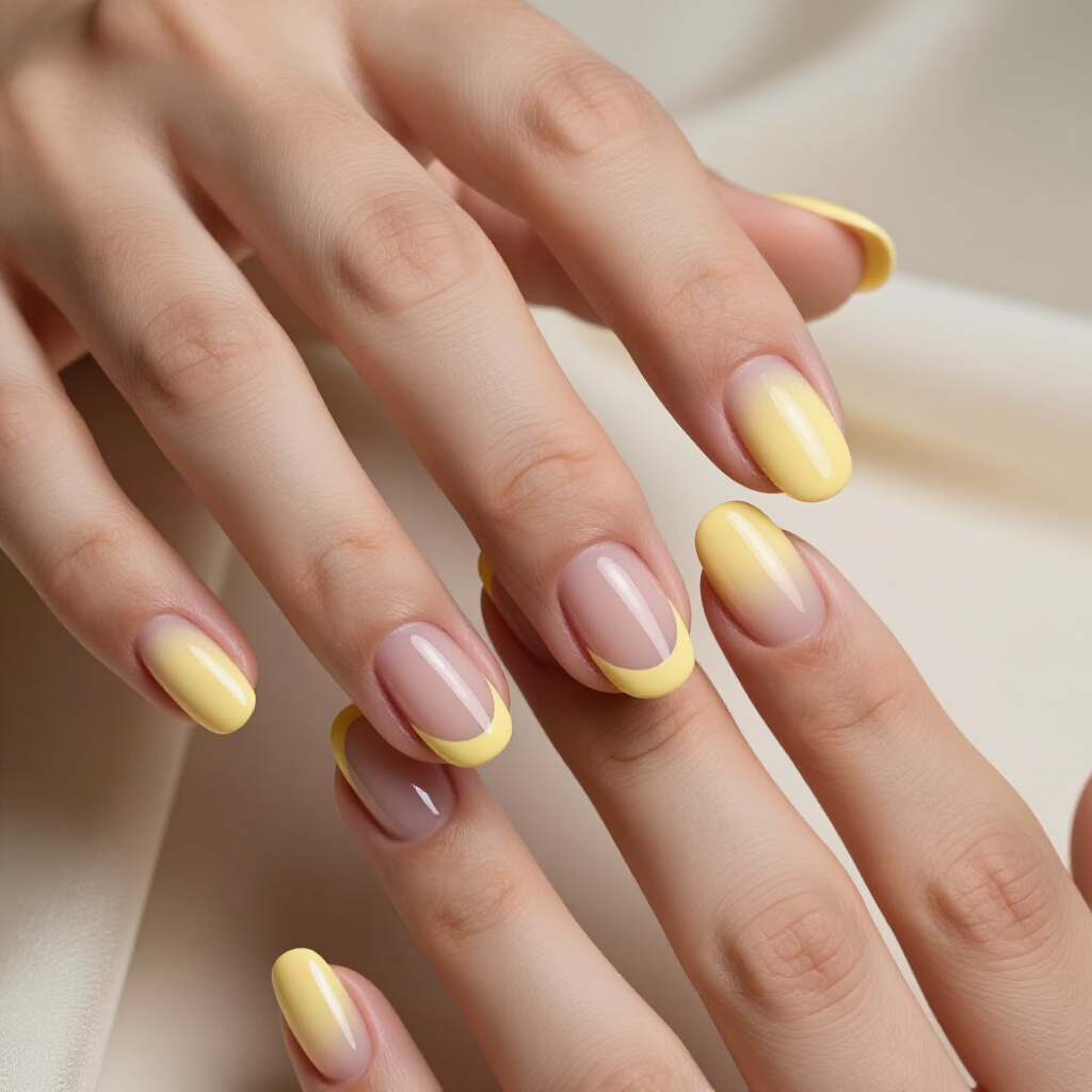 Ultra-Pale Nude with Faintly Defined Almond French Tips - nude almond french tip nails