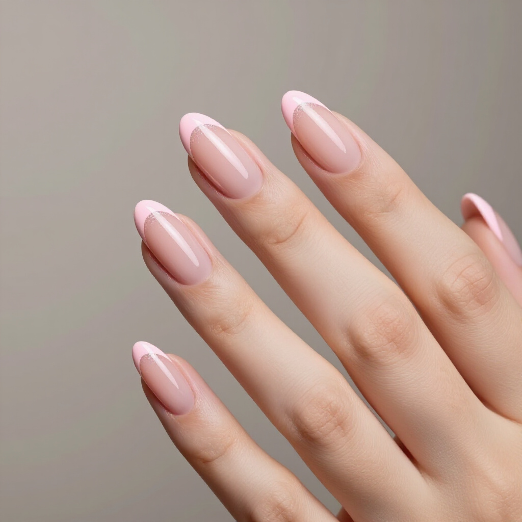 Bubblegum Pink with a High-Gloss Finish for a Playful Pop - pink almond classy french tip nails