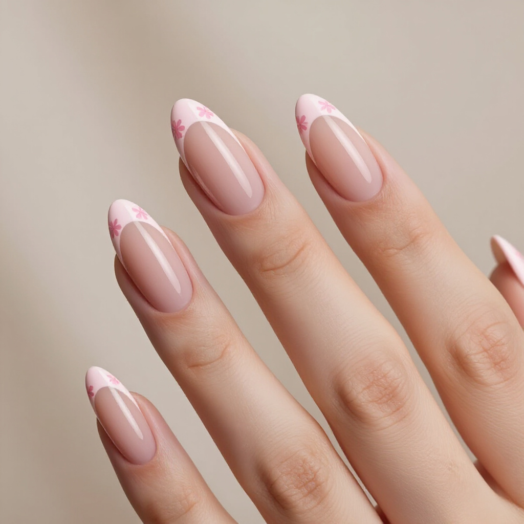 Deep Magenta Pink with a Chrome French Tip for Futuristic Glam - pink almond classy french tip nails