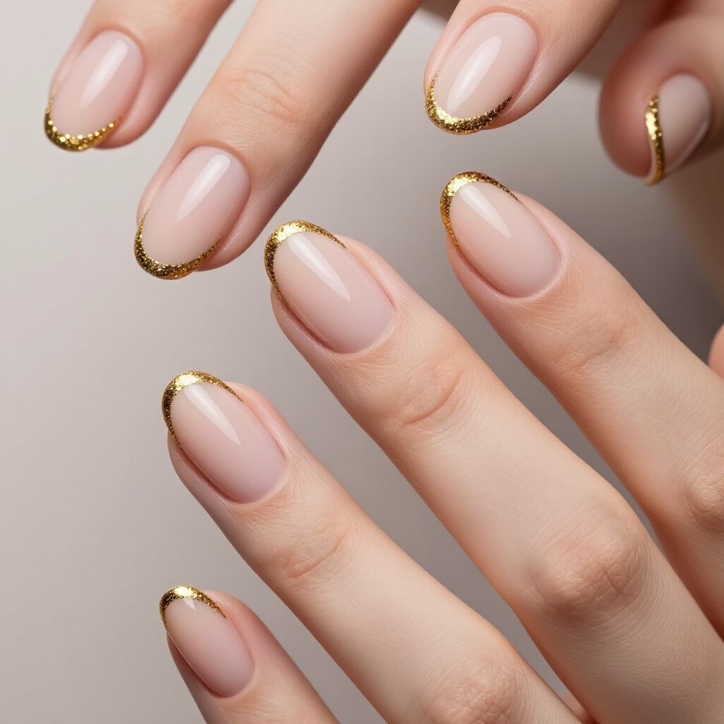 Barely-There Pink Nude with Micro-French Line - nude short simple french tip nails