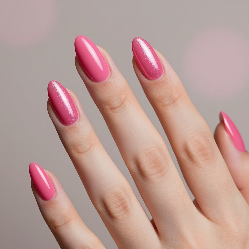 Lavender Almond Cat Eye Nails with a Holographic Finish - almond cat eye nails