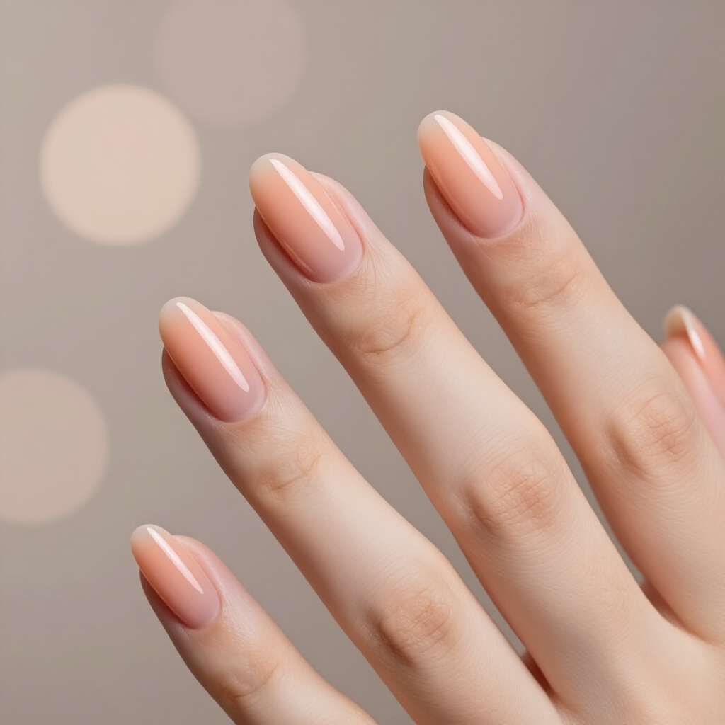 Nude Almond Cat Eye Nails with a Touch of Rose Gold - almond cat eye nails