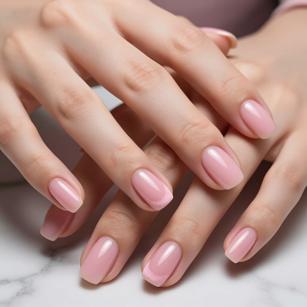 Bubblegum Pink Short Cat Eye with a Glossy Top Coat - pink short cat eye nails