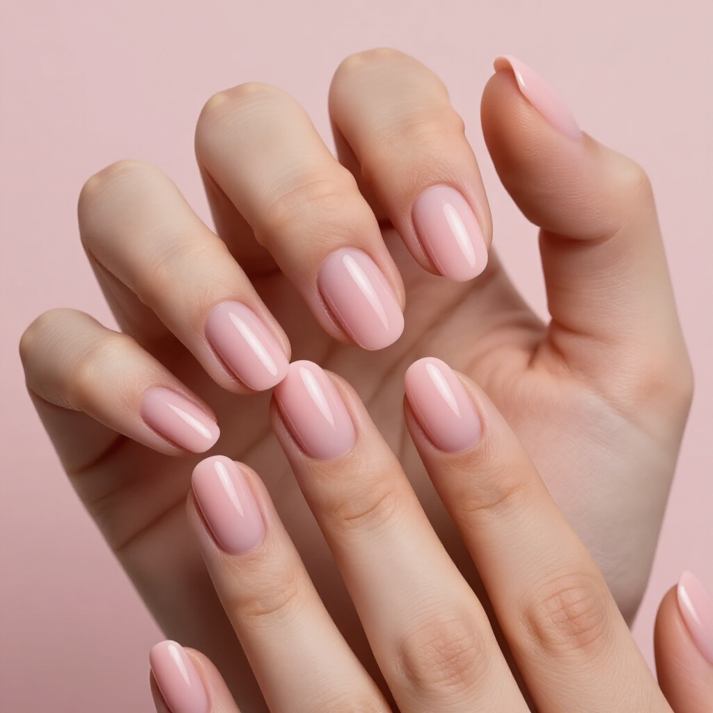 Dusty Rose Pink Short Cat Eye with a Matte Finish - pink short cat eye nails
