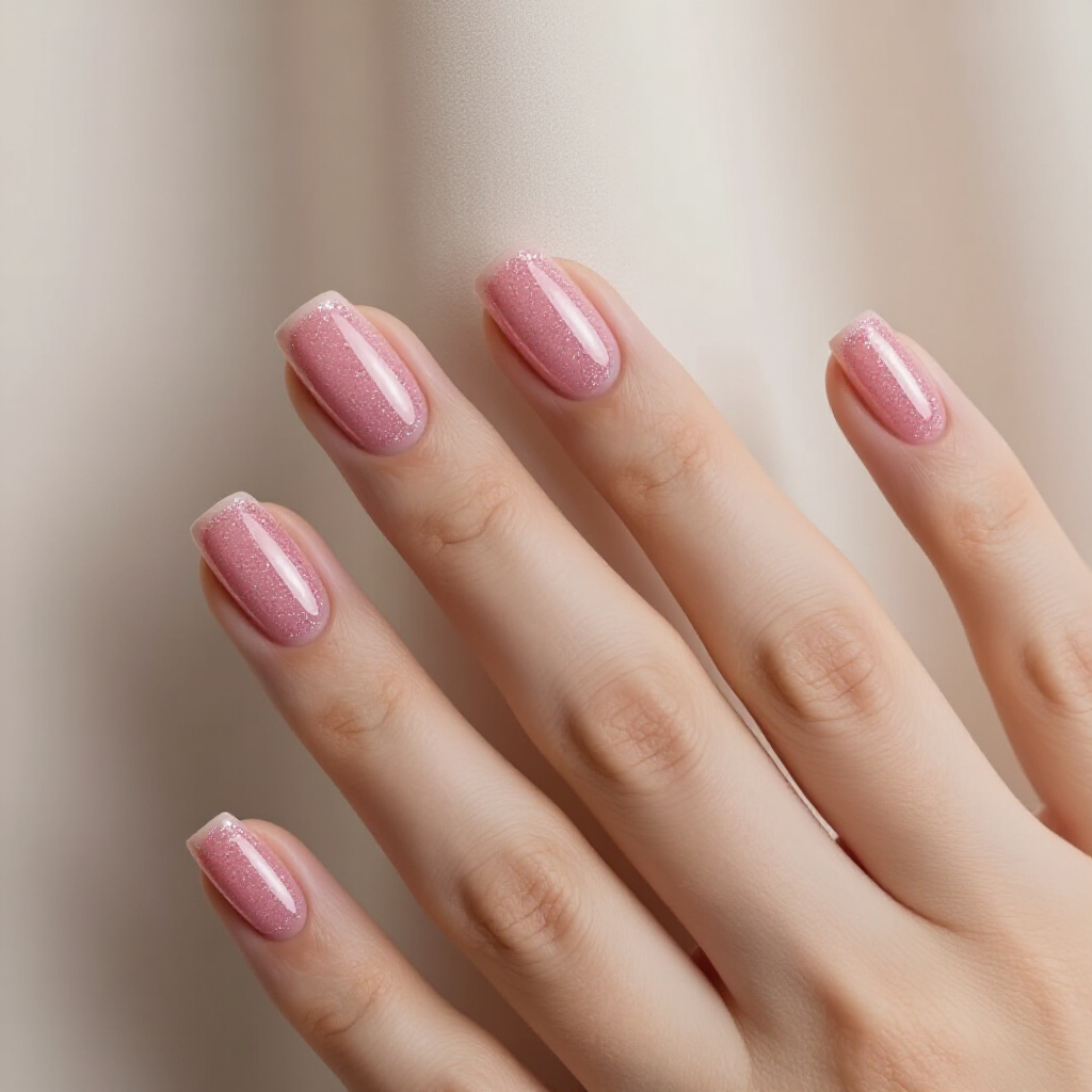 Coral Pink Short Cat Eye with a Touch of Orange - pink short cat eye nails