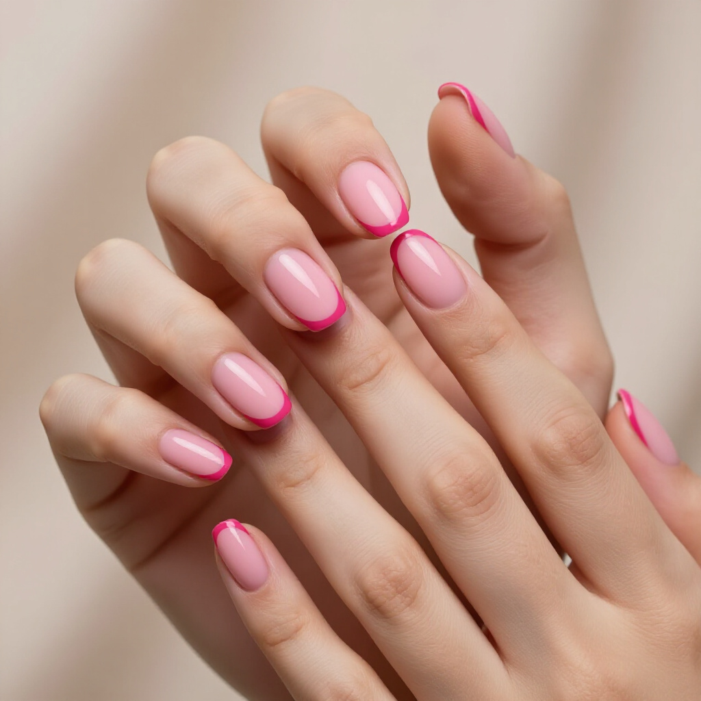Soft Pastel Pink Short Cat Eye with a Milky Sheen - pink short cat eye nails