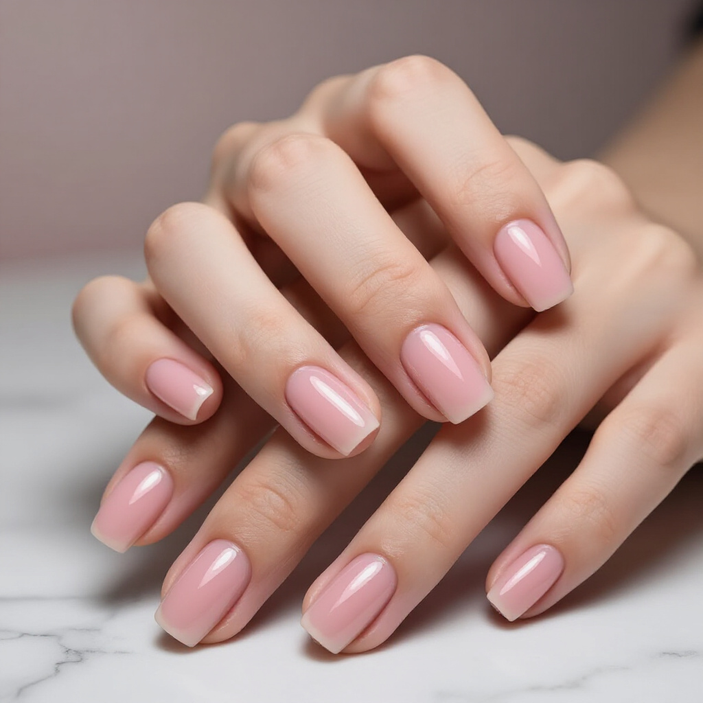 Muted Dusty Rose Pink Short Cat Eye with a Matte Finish - pink short cat eye nails