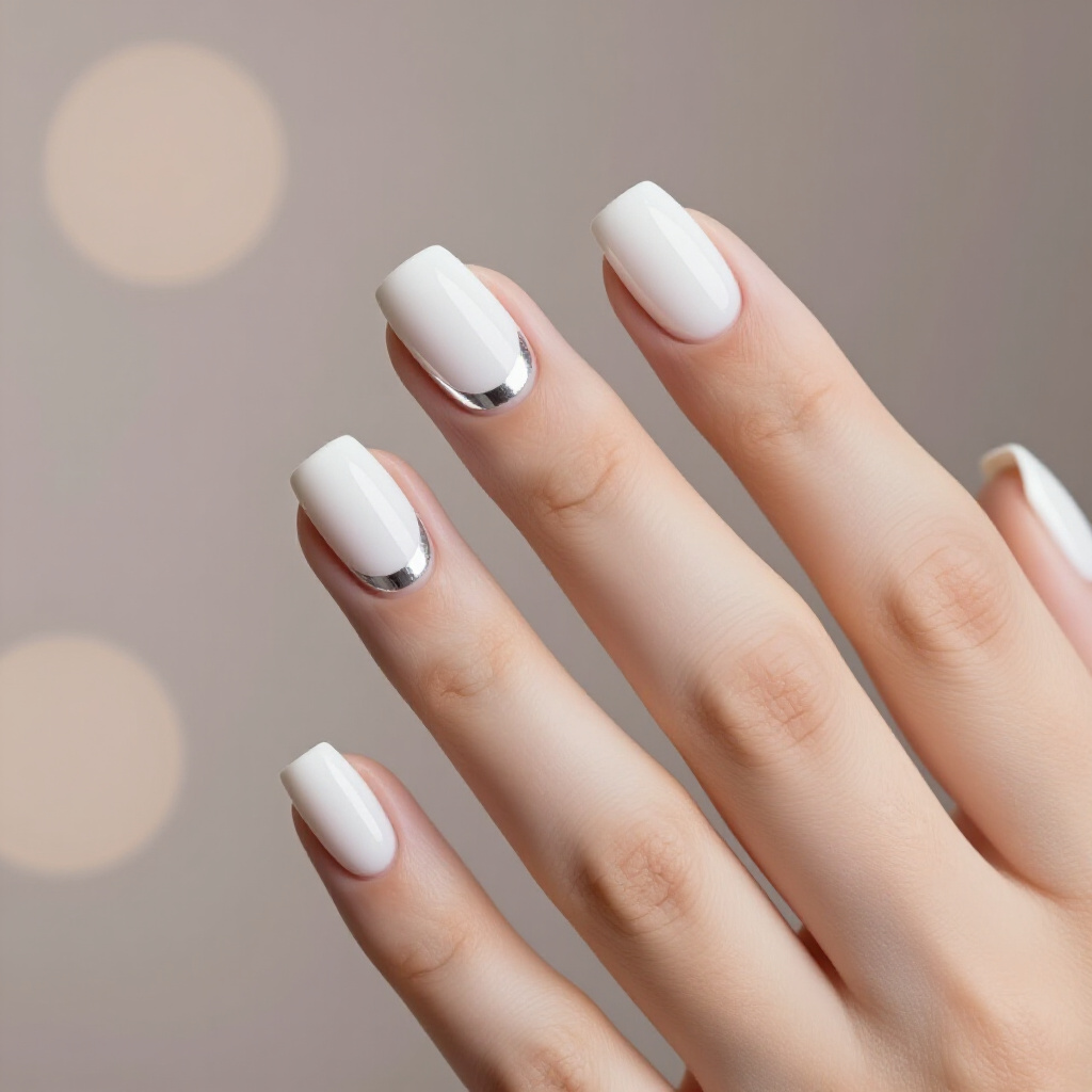 Subtle Milky White Short Cat Eye Nails with a Soft Glow - white short cat eye nails Subtle Milky White Short Cat Eye Nails with a Soft Glow - white short cat eye nails