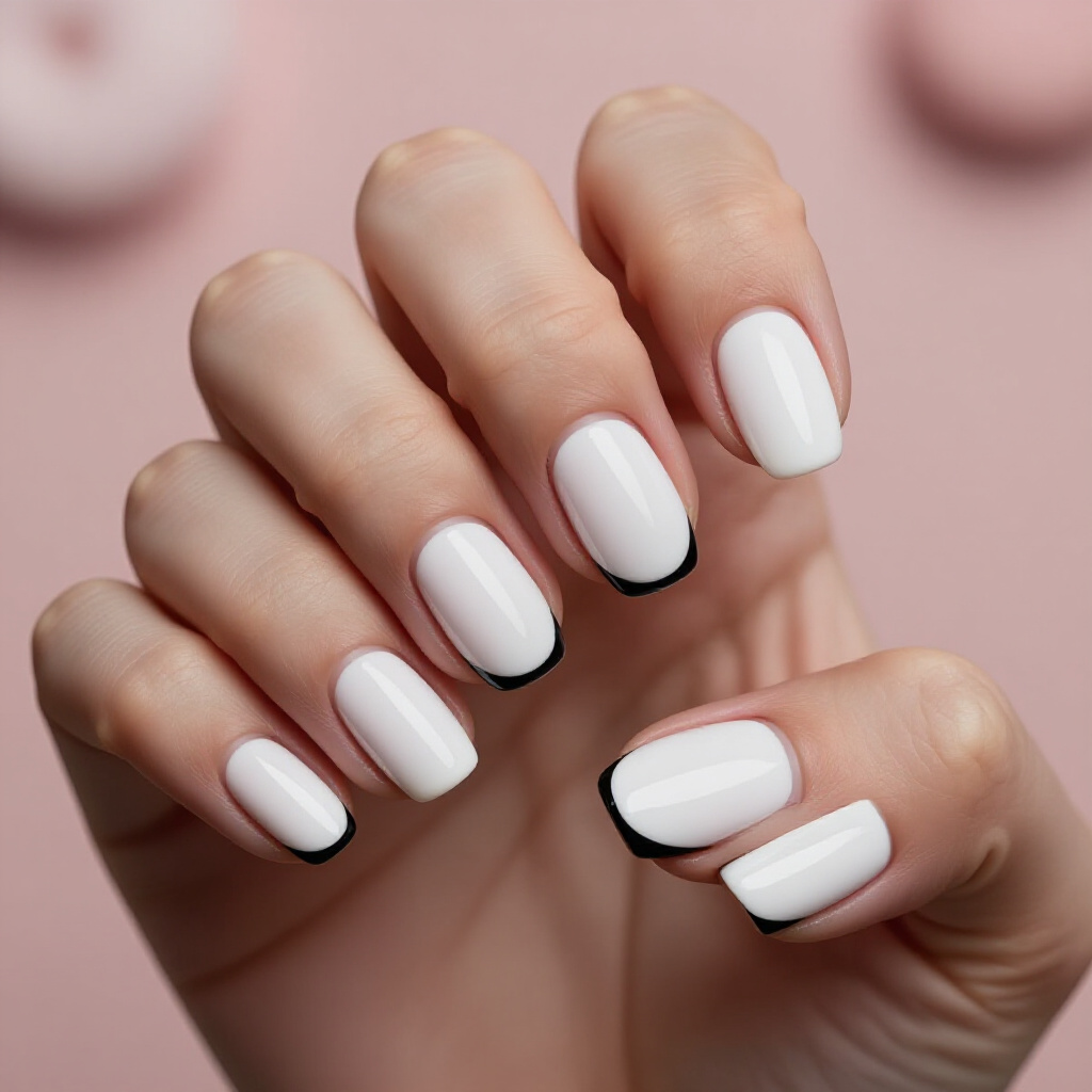 Pearlescent White Short Cat Eye with Iridescent Shimmer - white short cat eye nails Pearlescent White Short Cat Eye with Iridescent Shimmer - white short cat eye nails