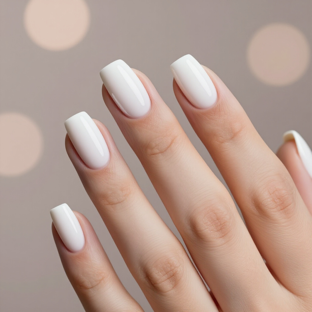 Micro French Tip White Cat Eye Short Nails - white short cat eye nails Micro French Tip White Cat Eye Short Nails - white short cat eye nails