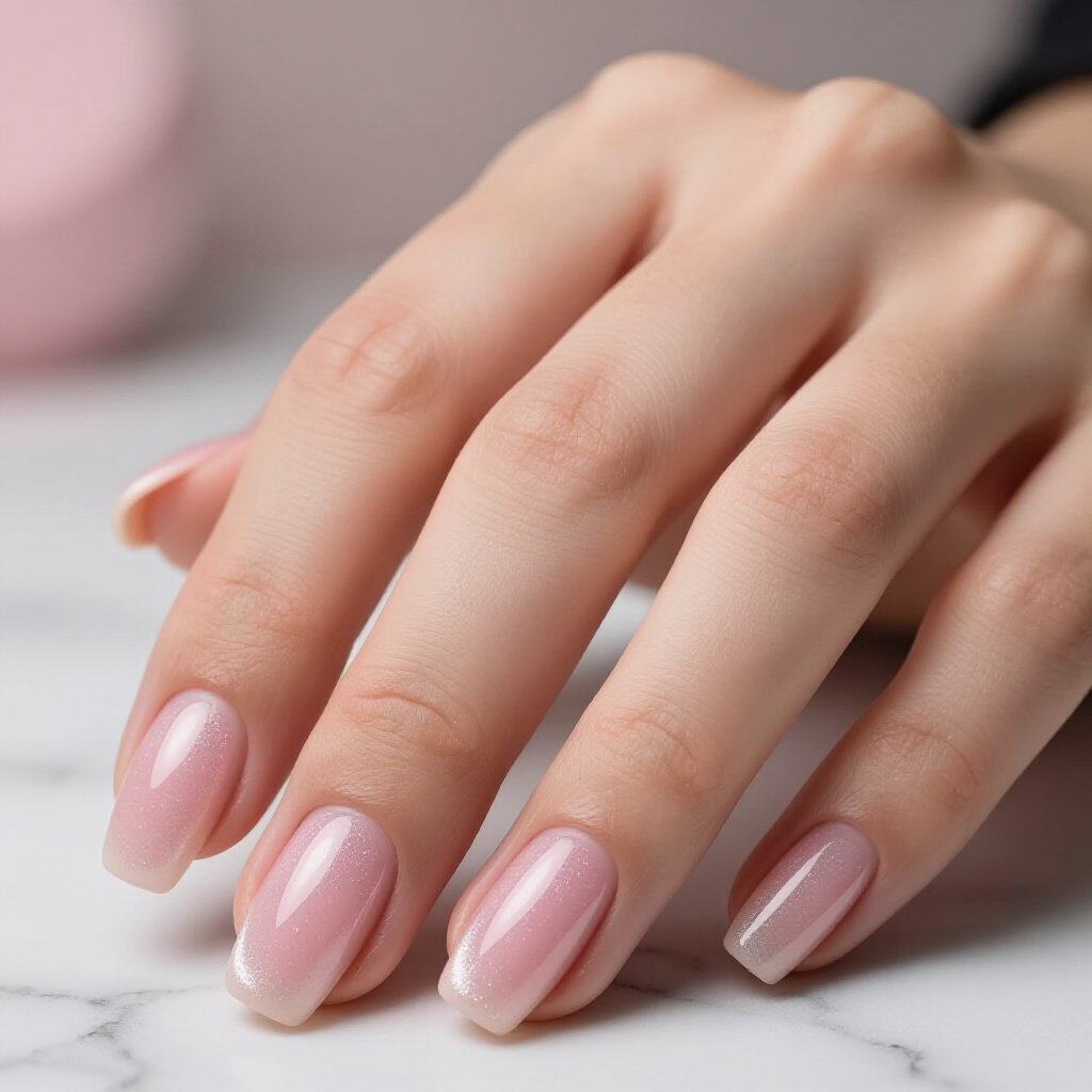 Baby Pink and White Swirl Cat Eye Short Nails - white short cat eye nails Baby Pink and White Swirl Cat Eye Short Nails - white short cat eye nails