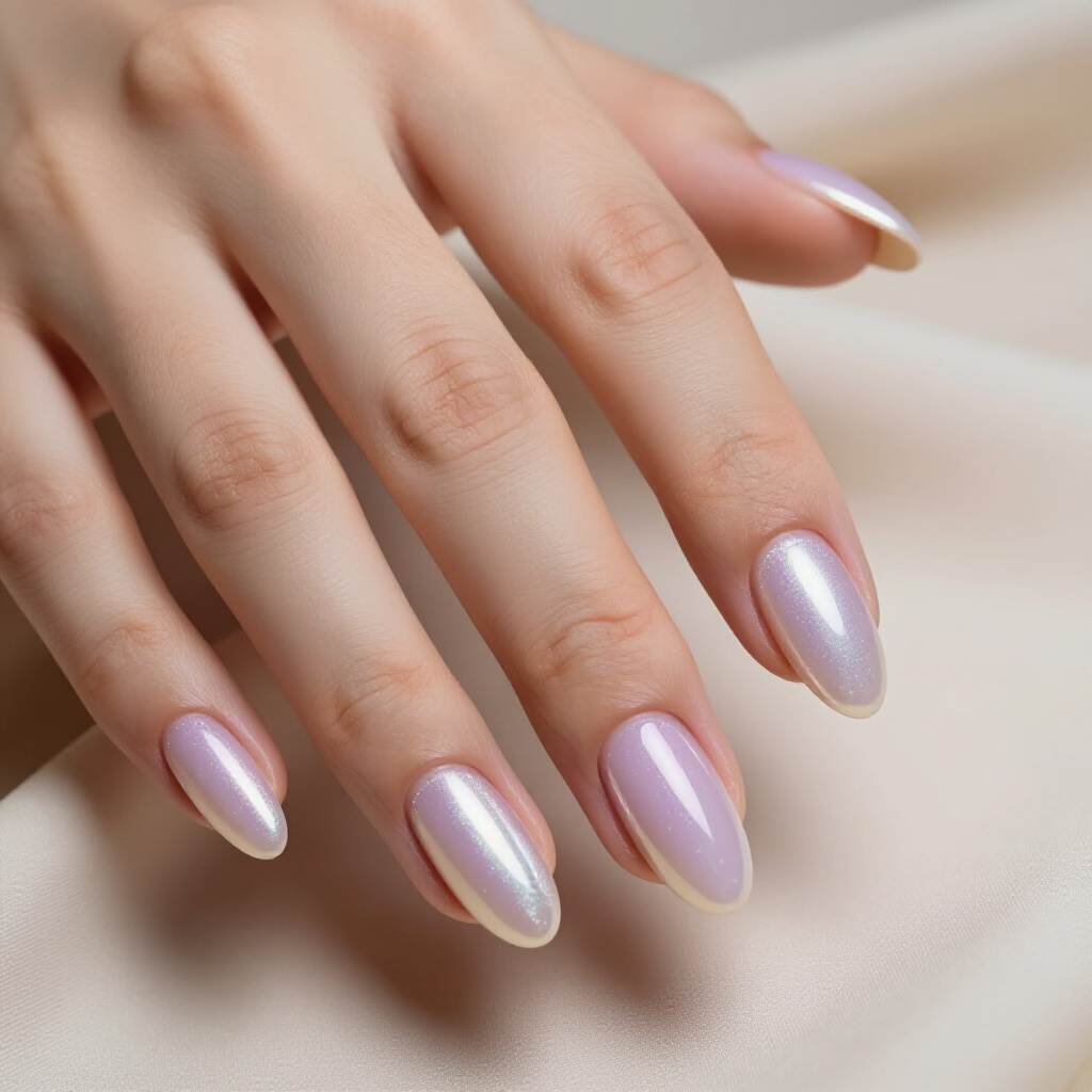Silver Flakes on White Short Cat Eye Nails - white short cat eye nails Silver Flakes on White Short Cat Eye Nails - white short cat eye nails