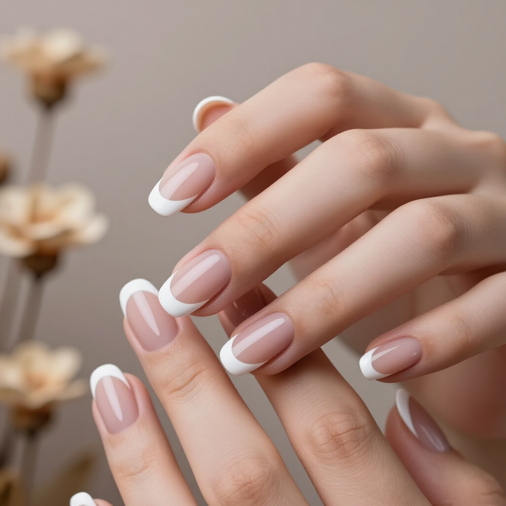 Silver Chrome Accents on White Short Cat Eye Nails - white short cat eye nails Silver Chrome Accents on White Short Cat Eye Nails - white short cat eye nails