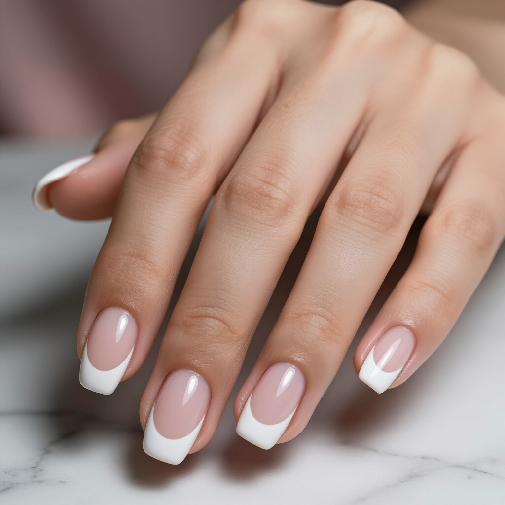 Milky Aura White Short Cat Eye Nails with Gradient Shift - white short cat eye nails Milky Aura White Short Cat Eye Nails with Gradient Shift - white short cat eye nails