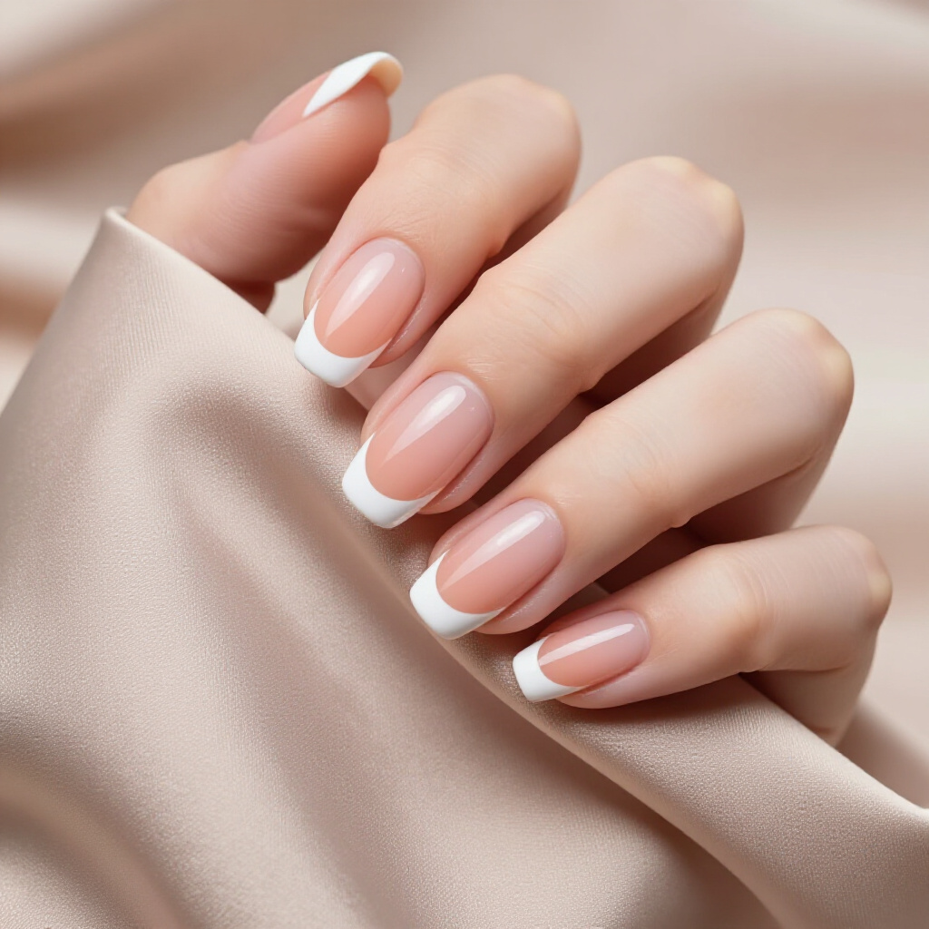 Sheer White Short Cat Eye Nails with a Natural Finish - white short cat eye nails Sheer White Short Cat Eye Nails with a Natural Finish - white short cat eye nails