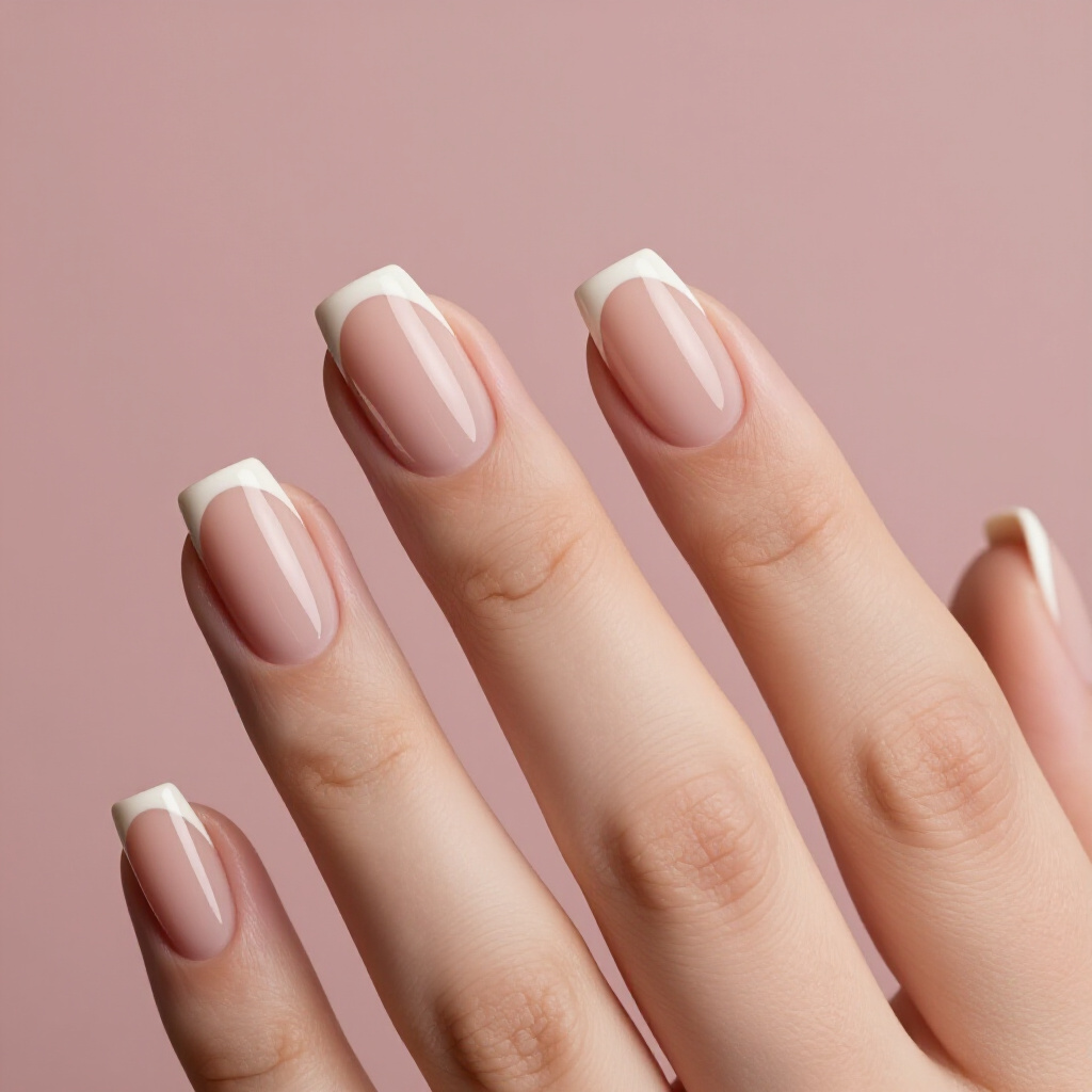 Classic Milky Nude with Subtle Magnetic Swirls for a Gentle Cat Eye - nude short cat eye nails