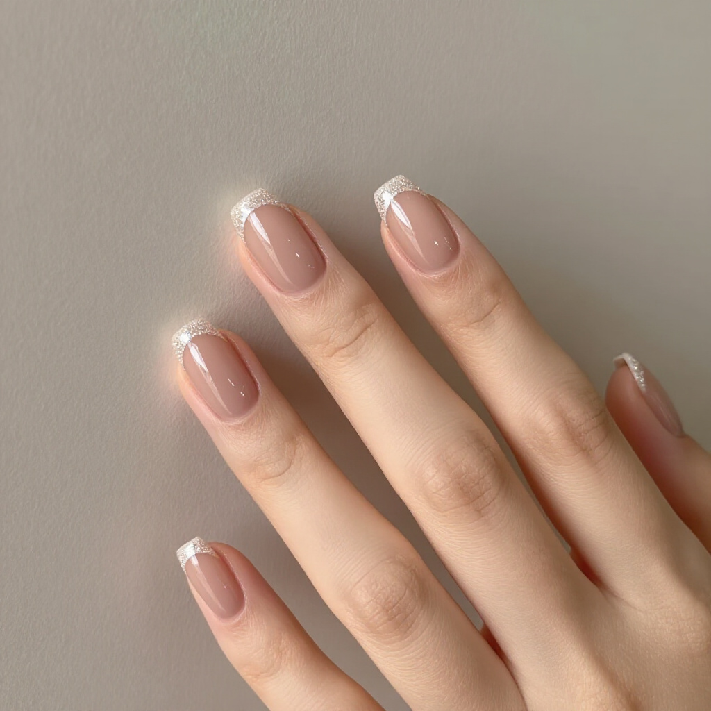 Pale Pink Nude with an Iridescent Sheen for Ethereal Glow - nude short cat eye nails