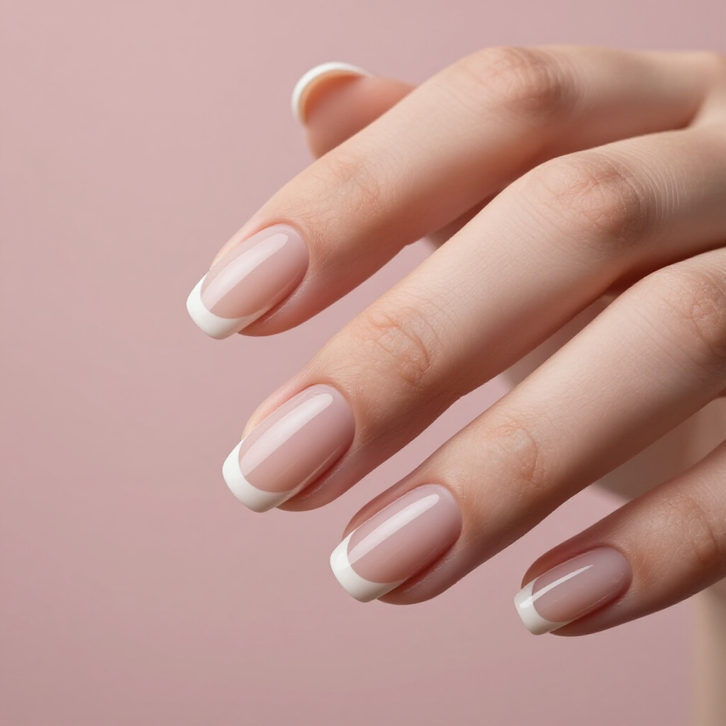 Classic Milky Nude with Subtle Gold Cat Eye Shimmer - nude short cat eye nails Classic Milky Nude with Subtle Gold Cat Eye Shimmer - nude short cat eye nails