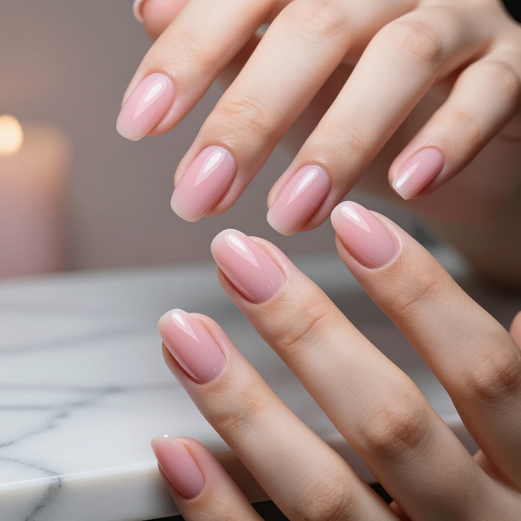 Rose Gold Metallic Cat Eye on Short Almond Nails - pink short classy cat eye nails