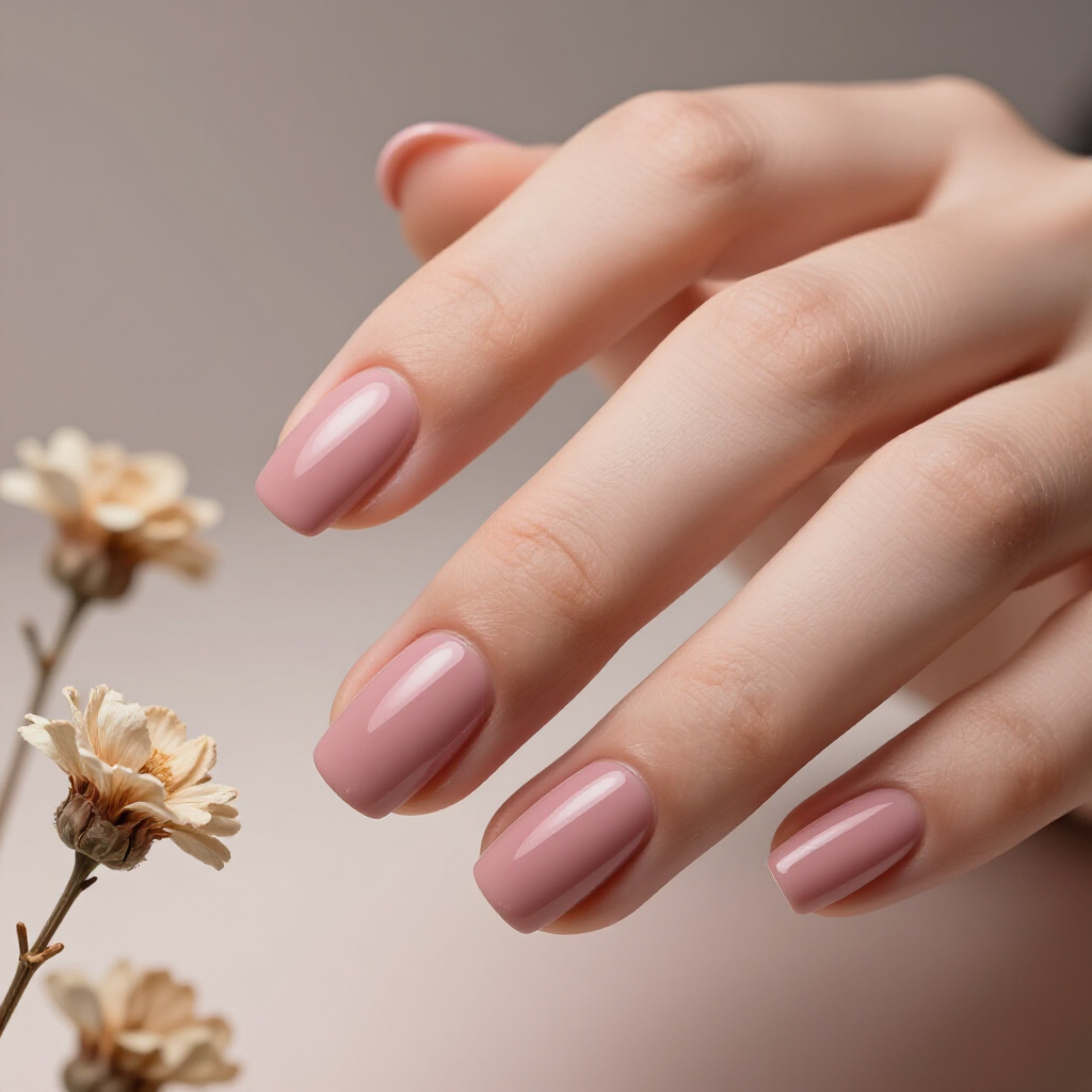 Coral Pink with a Copper Cat Eye Shimmer - pink short classy cat eye nails