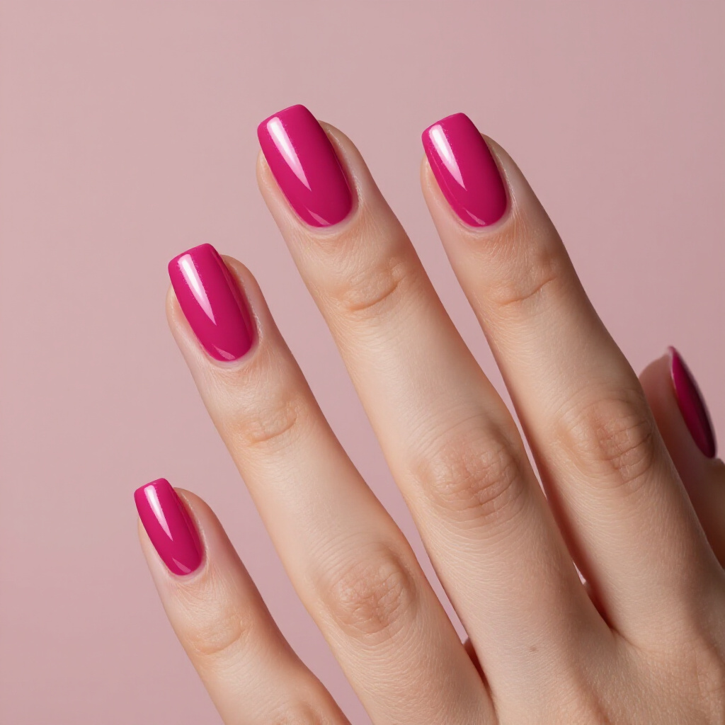 Muted Mauve Pink with a Deep Purple Cat Eye - pink short classy cat eye nails