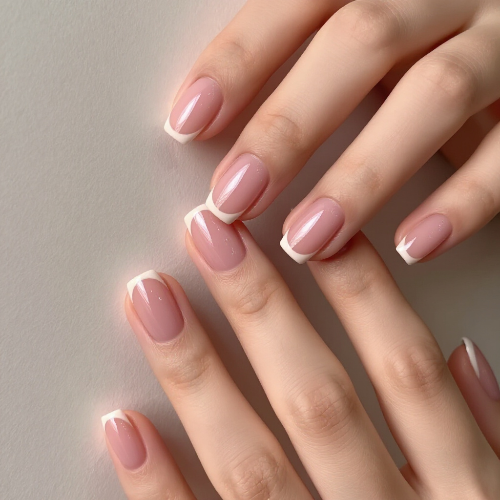 Light Peach with a Golden Brown Cat Eye - pink short classy cat eye nails