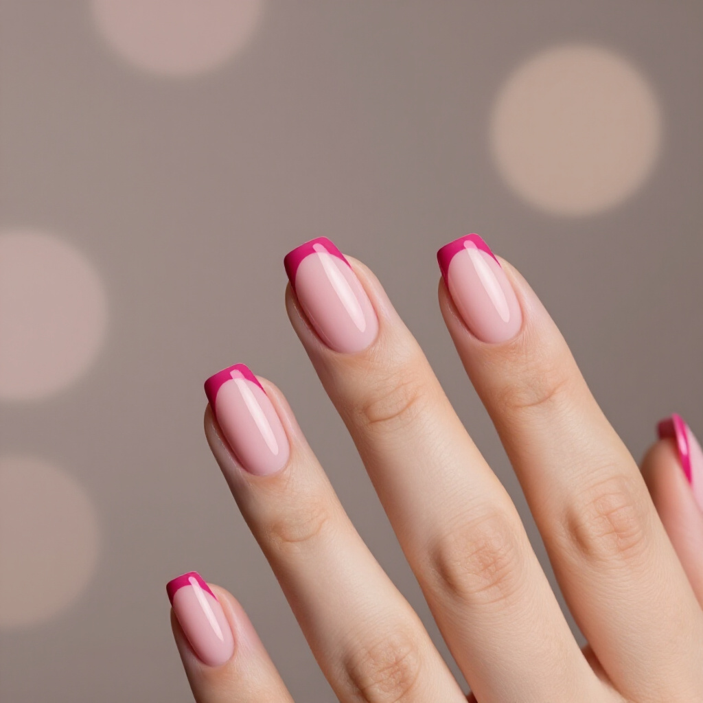 Nude Pink with a Subtle Black Cat Eye Accent - pink short classy cat eye nails