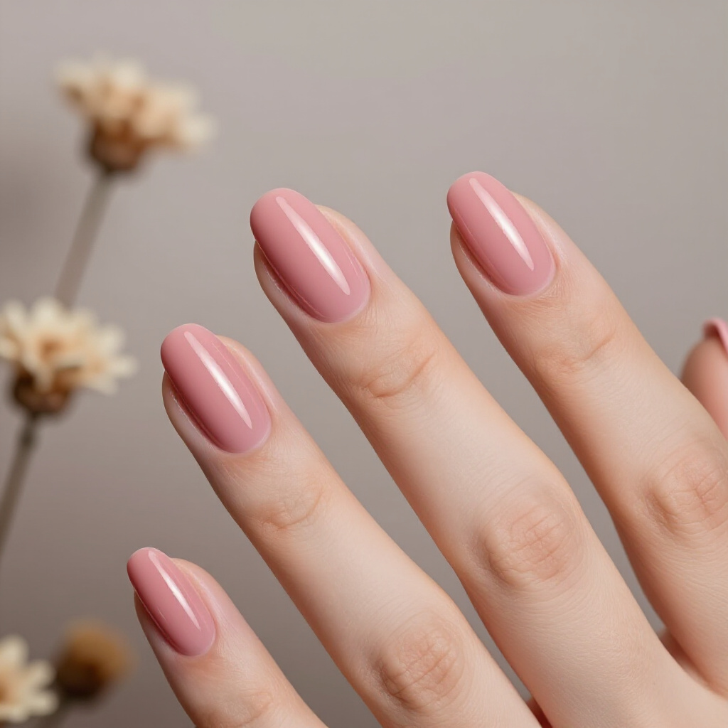 Pastel Pink Short Cute Cat Eye Nails with Tiny Rhinestone Details - pink short cute cat eye nails
