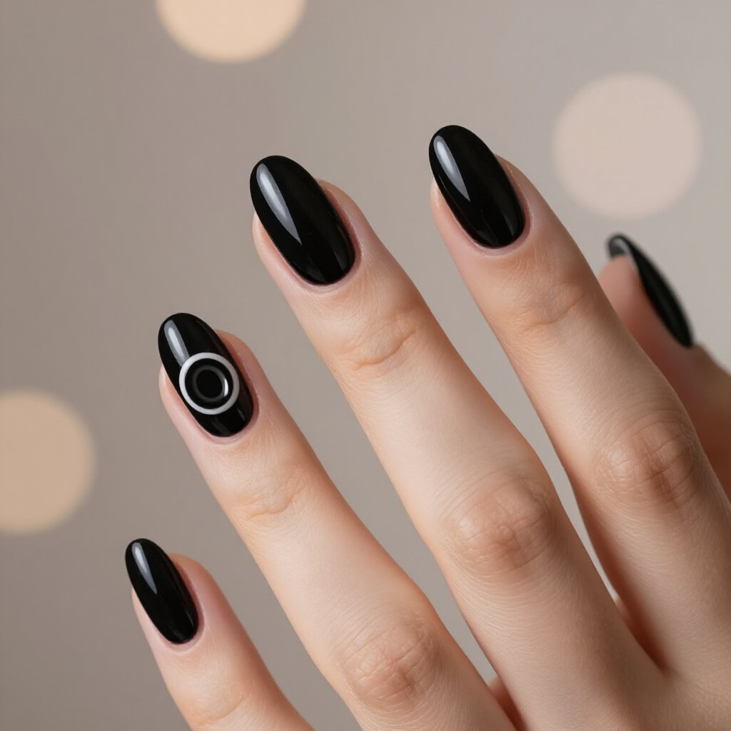 Matte Black Almond Cat Eye with a Hint of Iridescence - black almond cat eye nails Matte Black Almond Cat Eye with a Hint of Iridescence - black almond cat eye nails
