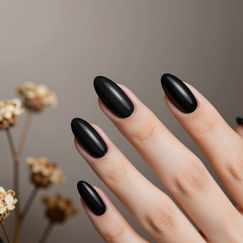 Galaxy-Inspired Swirls on Black Almond Cat Eye Nails - black almond cat eye nails Galaxy-Inspired Swirls on Black Almond Cat Eye Nails - black almond cat eye nails
