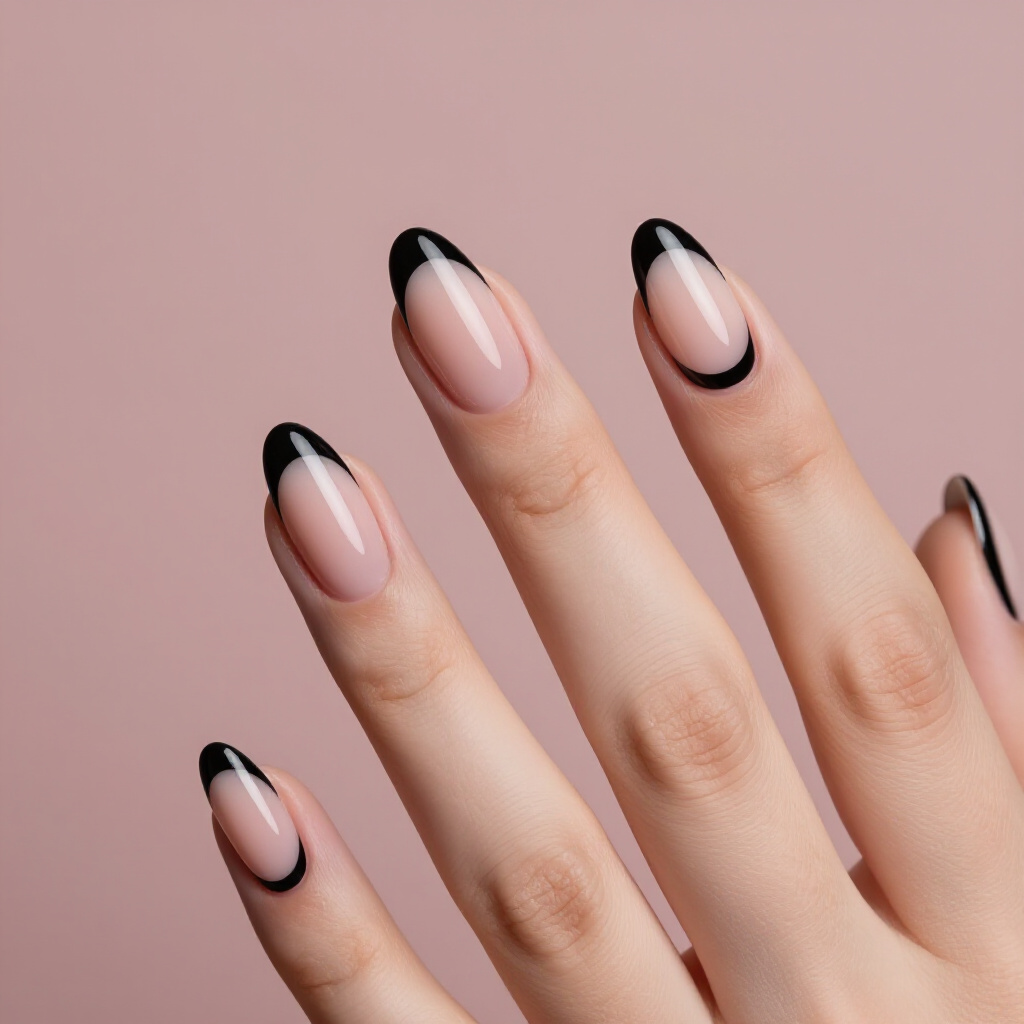 Dark Burgundy Cat Eye on Almond Shape: Rich and Sultry - black almond cat eye nails